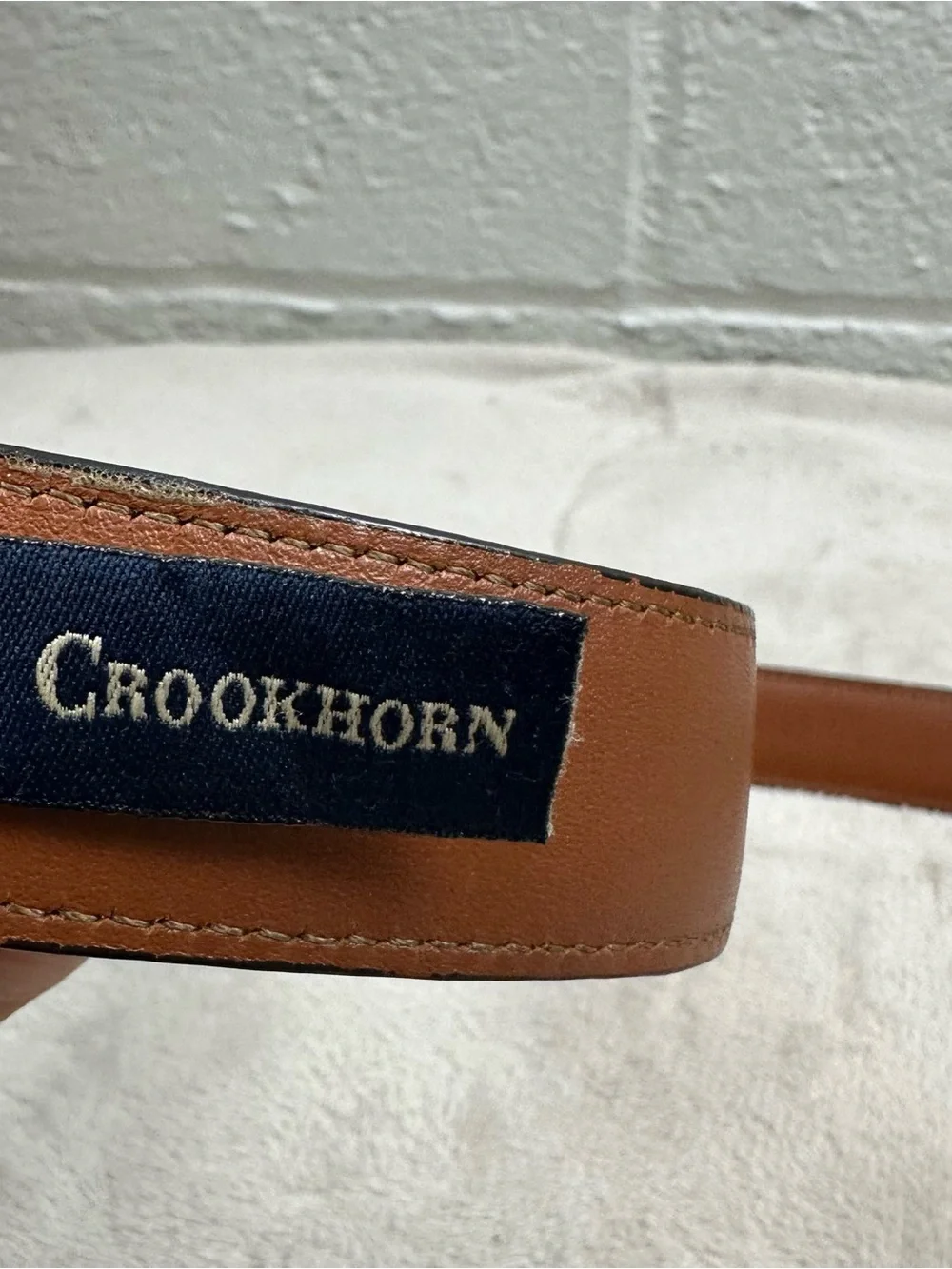 Crookhorn Genuine Alligator Leather Belt Brown Solid Brass Buckle USA
